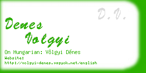 denes volgyi business card
