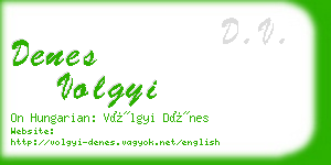 denes volgyi business card